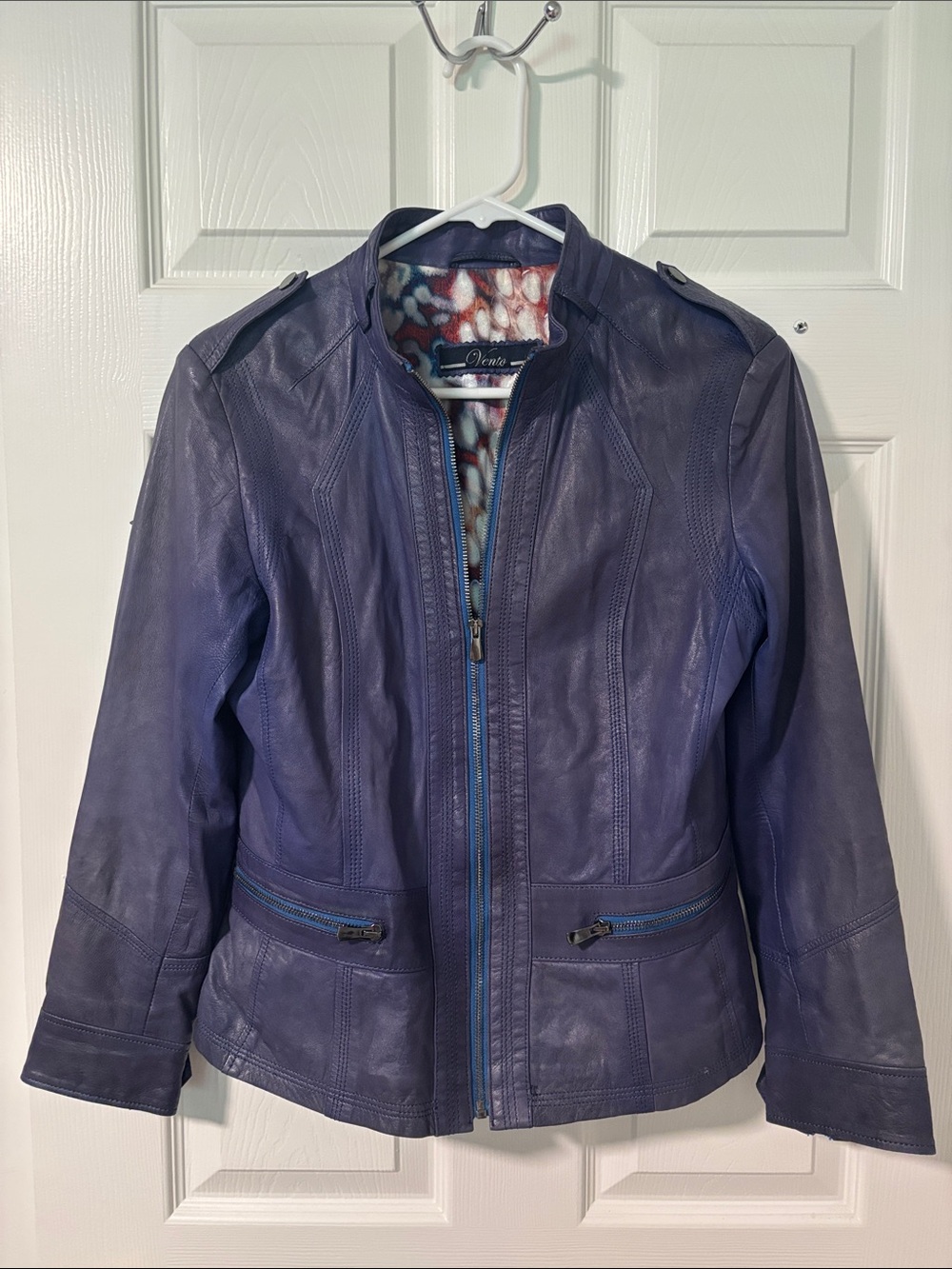 Turkish Lamb Leather Vento Indigo Jacket